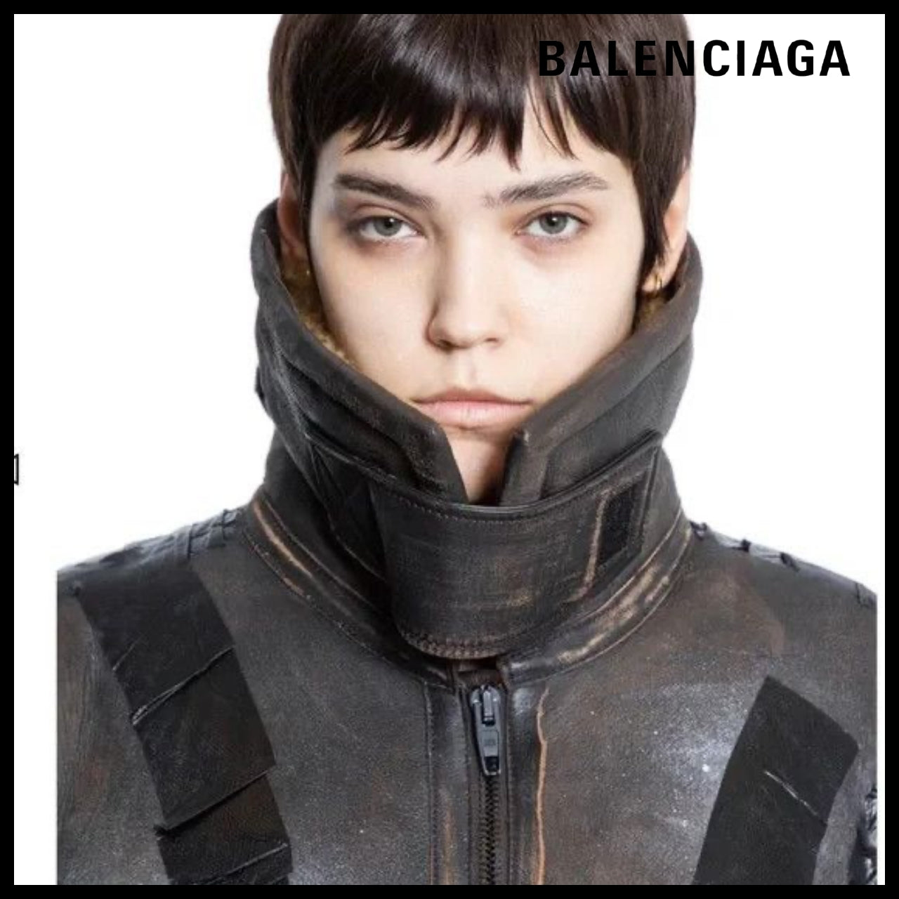 【BALENCIAGA】Taped Aviator Jacket in Brown/Beige