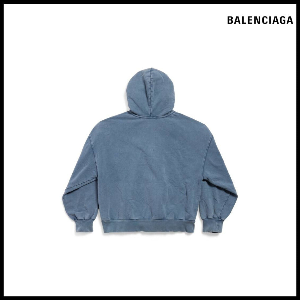 【BALENCIAGA】Enjoy Paris Zip-Up Hoodie Regular Fit Faded