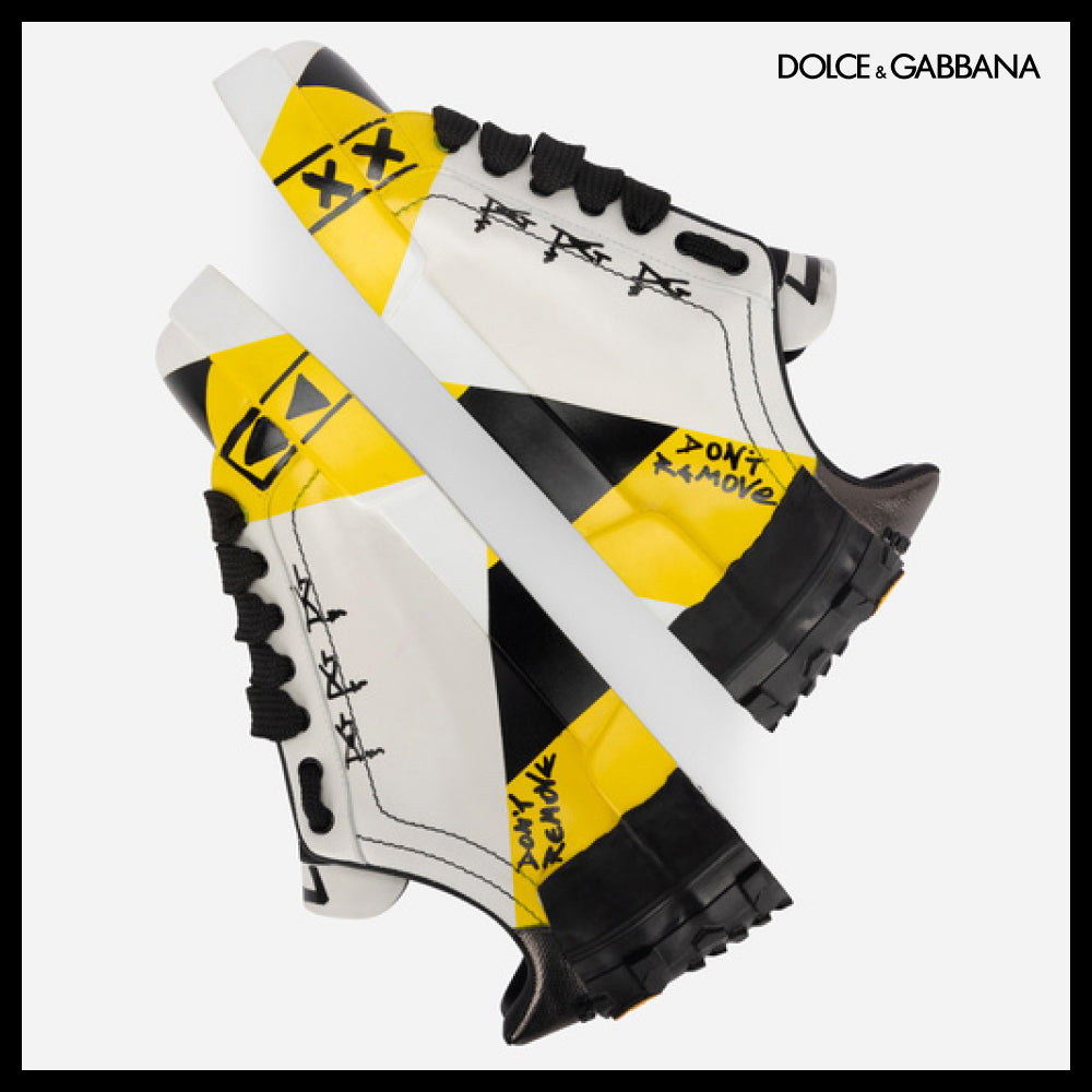 【Dolce & Gabbana】CALFSKIN PORTOFINO SNEAKERS WITHLETTERING