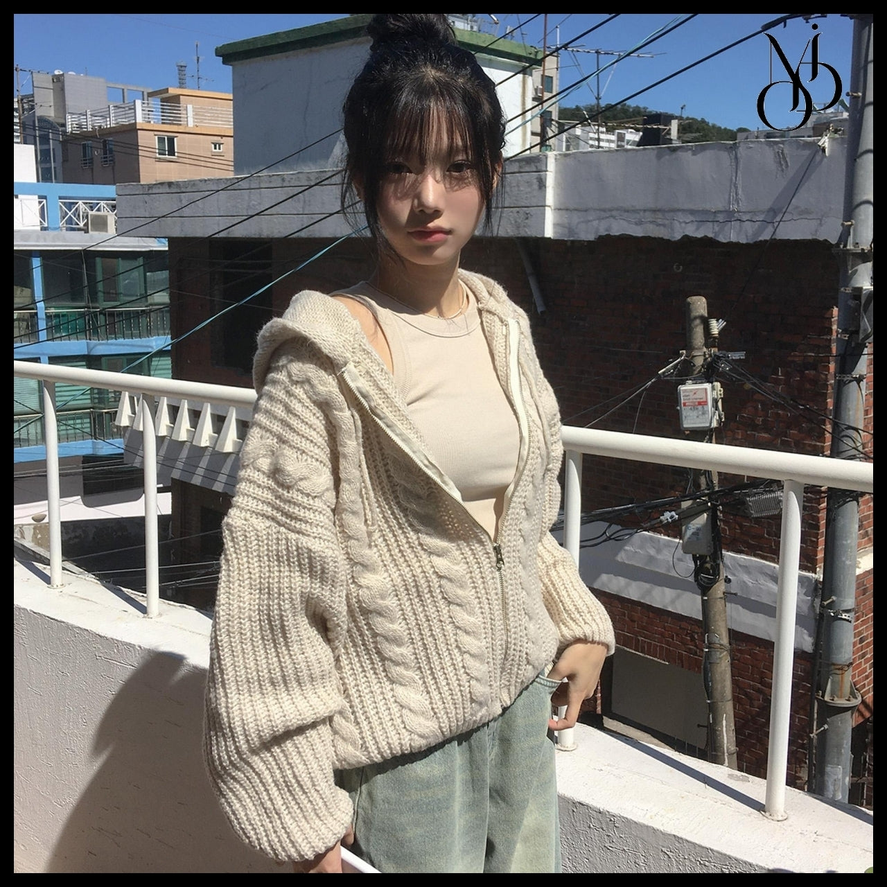 【MODIMOOD】Susu Cable Knit Zip-Up 7 Colors