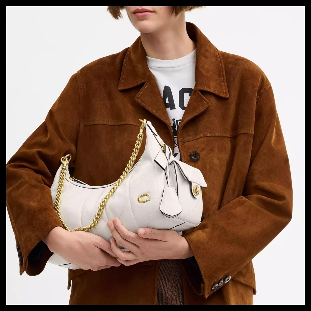 【Coach】Pocket Juliet Bag 30 With Quilting Chalk