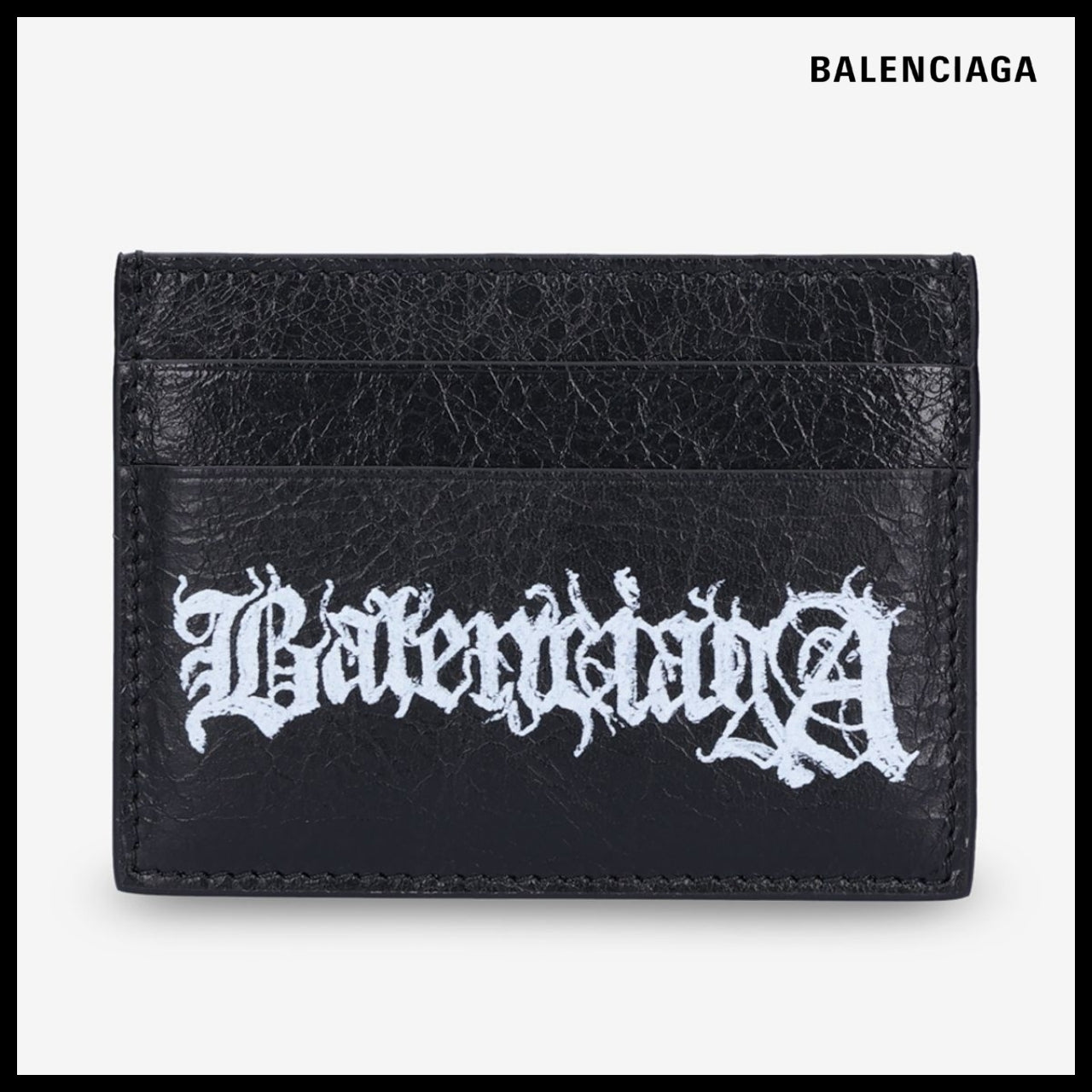 【BALENCIAGA】Cash DIY Metal Card Holder Black White