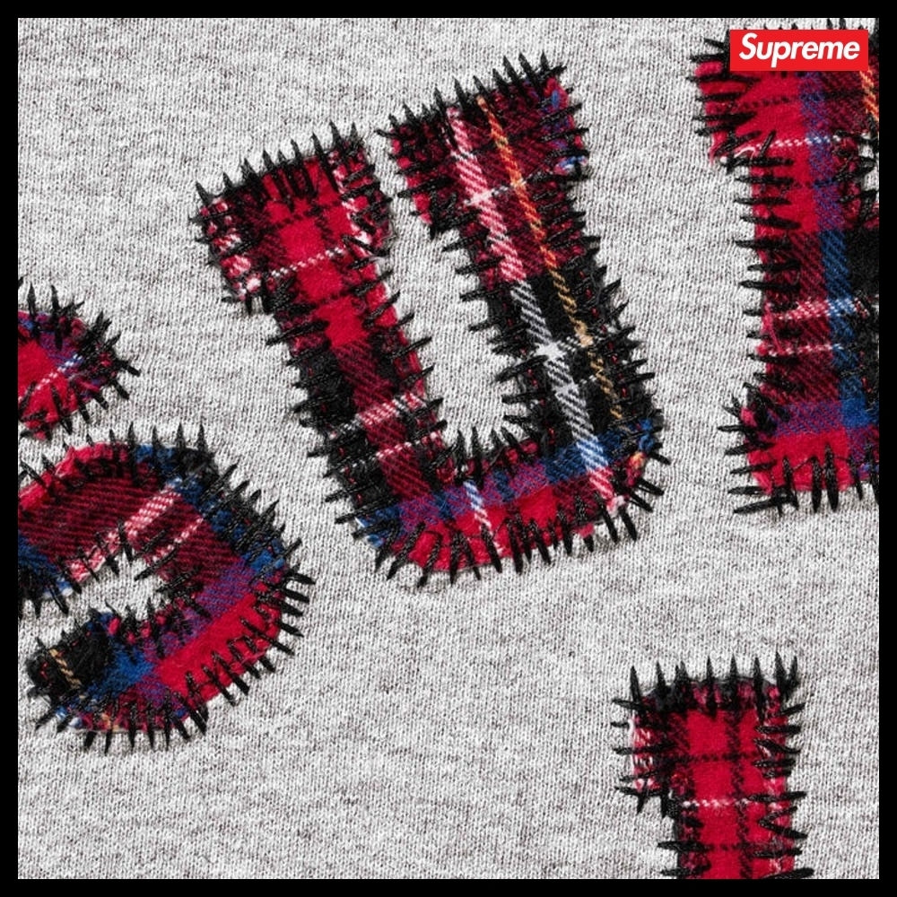 【Supreme】Plaid Arc Crewneck Heather Grey 26SS