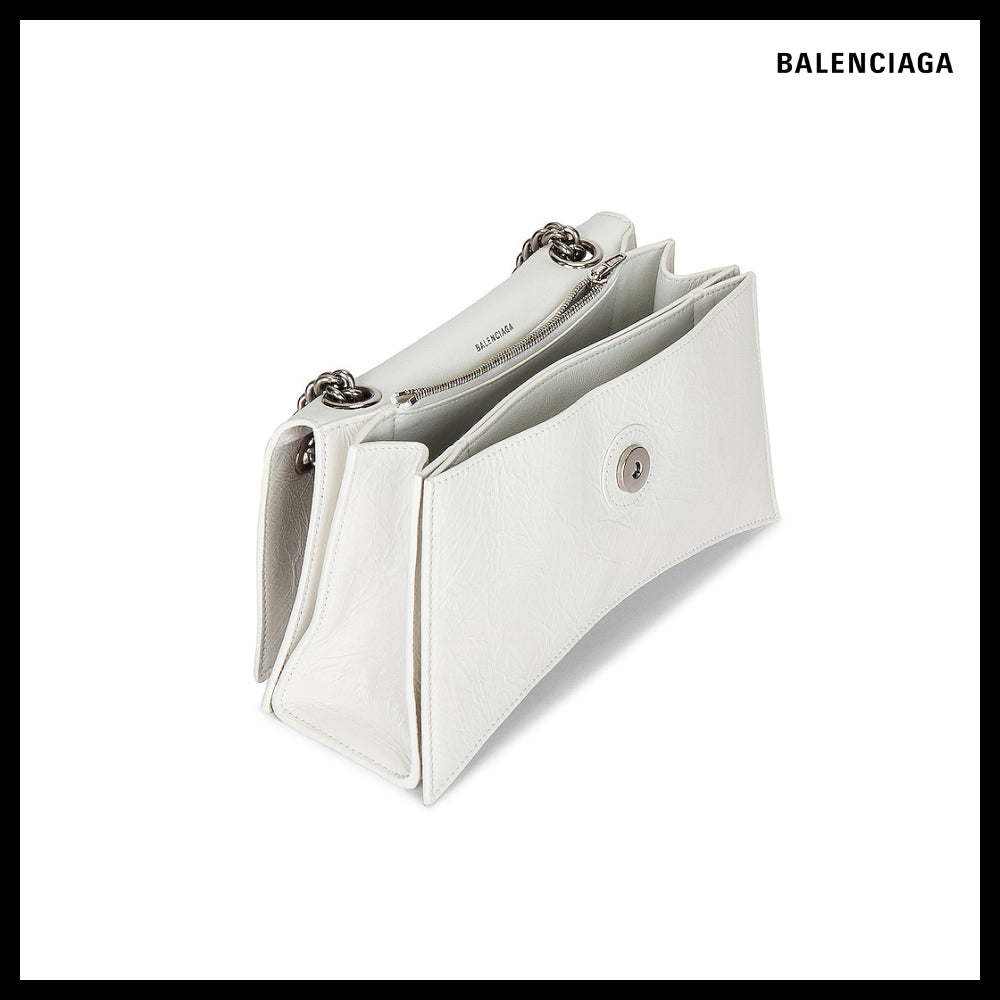 【BALENCIAGA】Crush Small Chain Bag Optic White