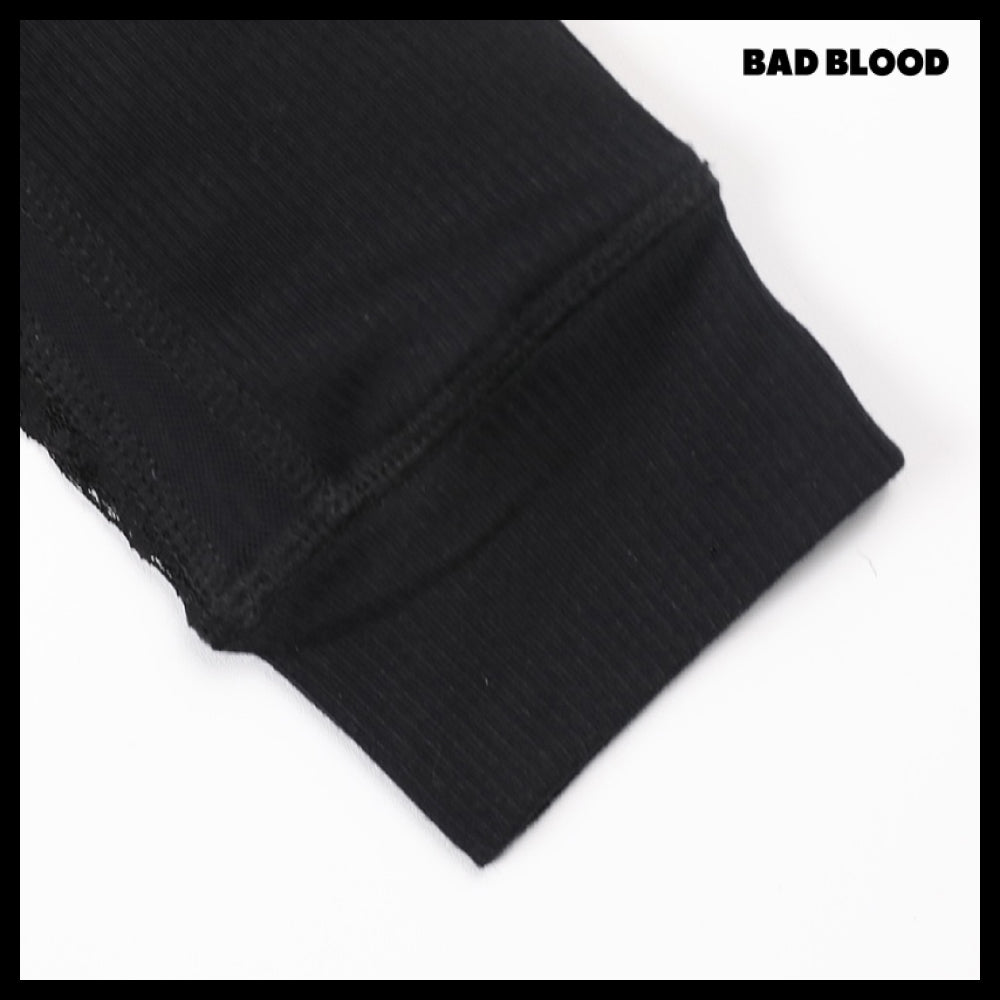 【BADBLOOD】Selena Lace Polo Top Black