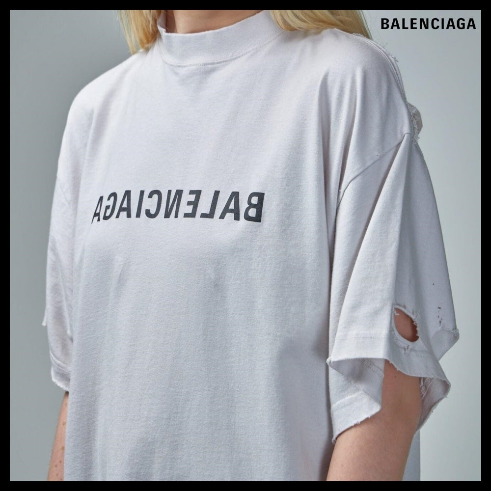 【BALENCIAGA 】Mirror Logo Oversized T-Shirt