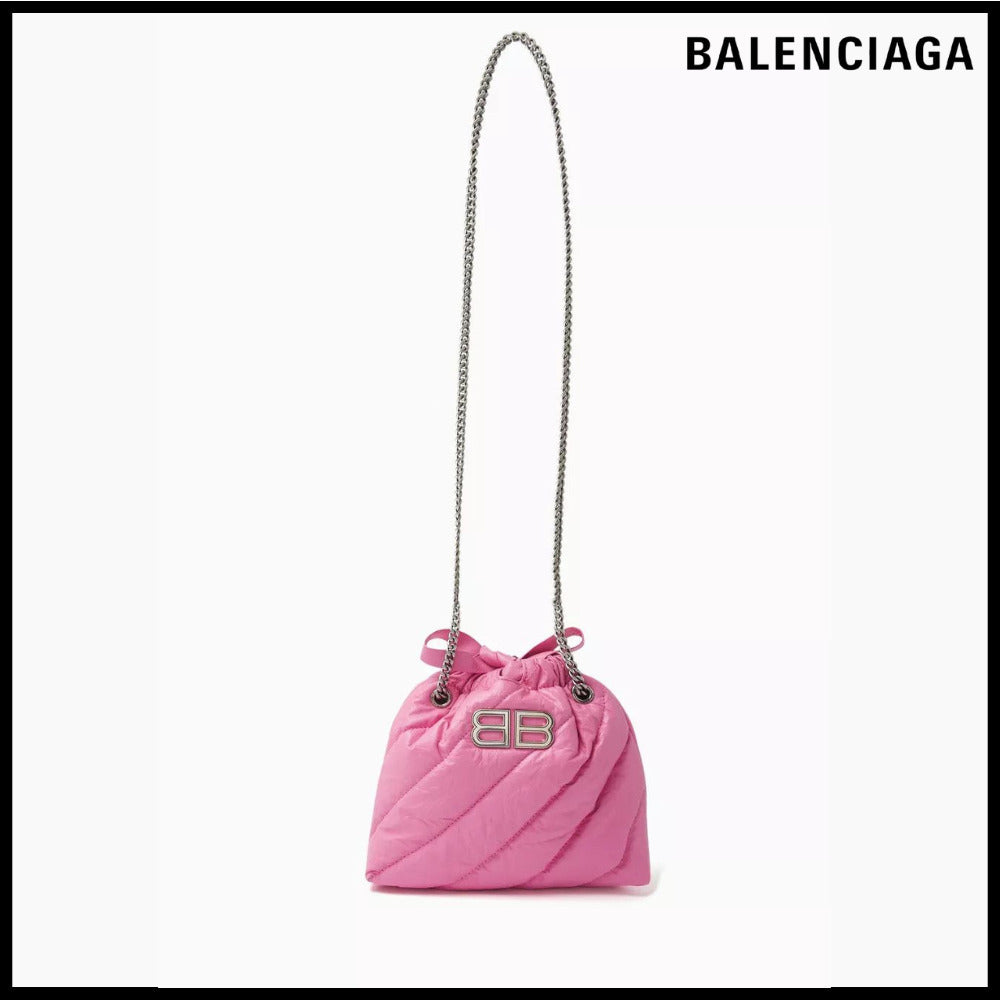 【BALENCIAGA】Crush XS Tote Bag Quilted Pink