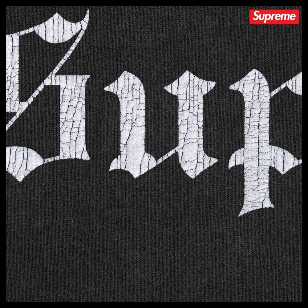 【Supreme】Washed Old English Hooded Sweatshirt Black 25FW