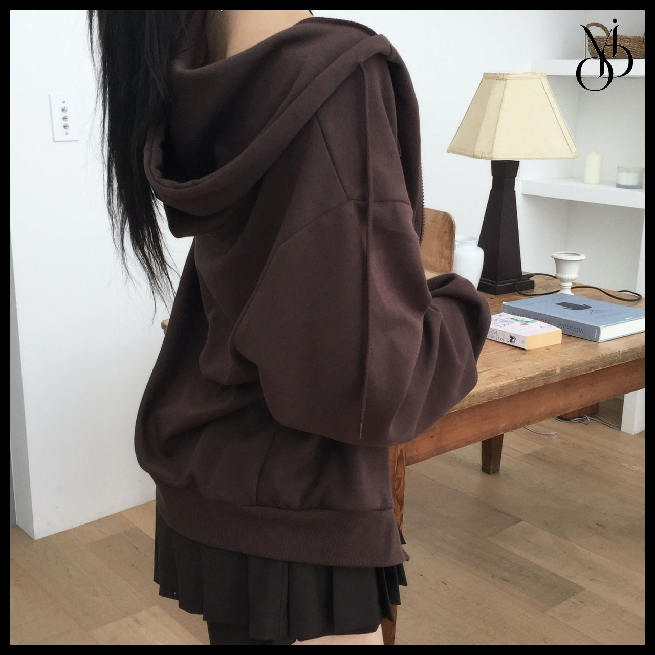 【MODIMOOD】Loose Fit Star Hoodie Zip-Up 4 Colors