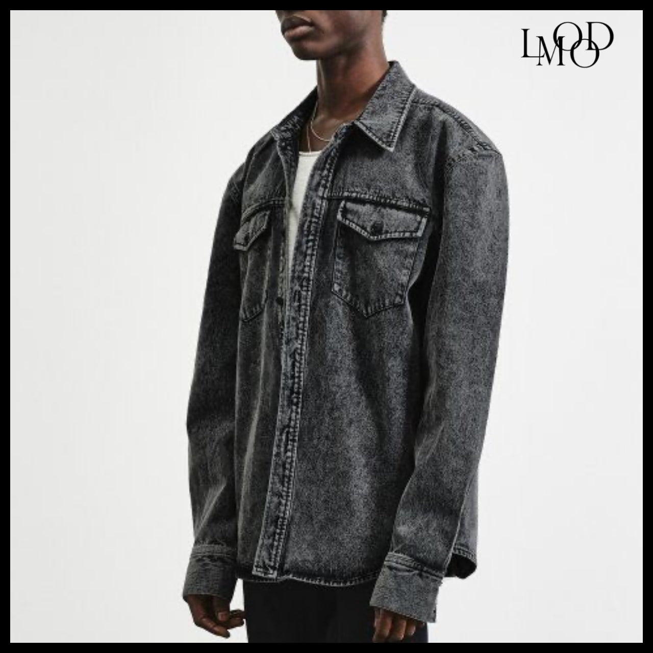 【LMOOD】ARMOR DENIM SHIRT PEPPER BLACK