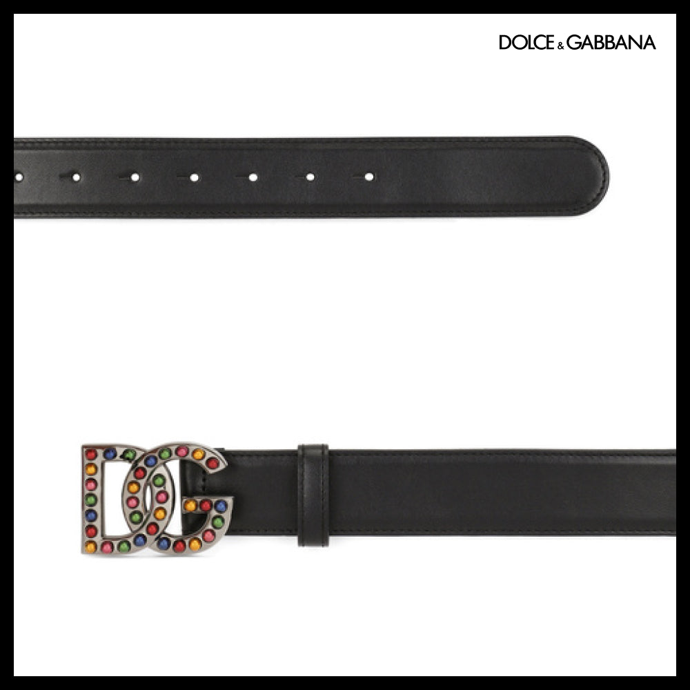 【Dolce & Gabbana】BELT WITH BEJEWELED BUCKLE