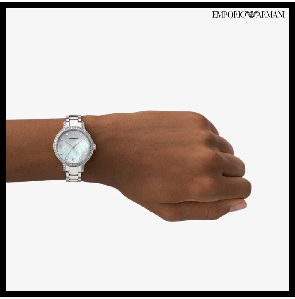 【EMPORIO ARMANI】Kieo Mother-of-Pearl Women's Metal Watch