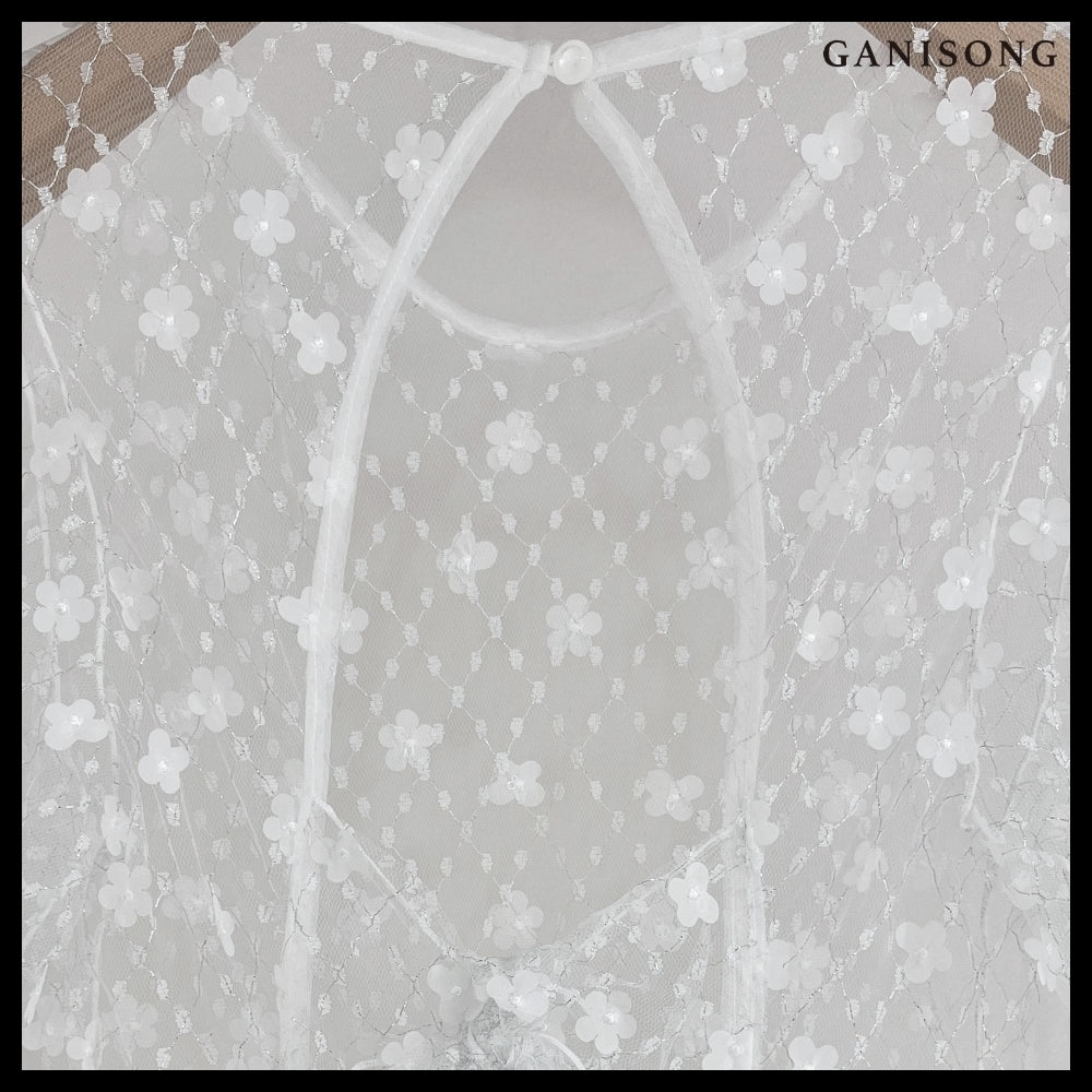 【GANISONG】Bridal Twinkle Fairy Dress White