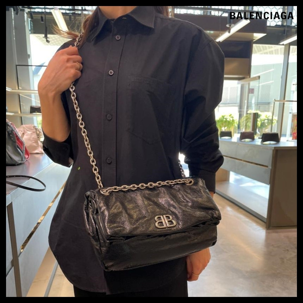 【BALENCIAGA】Monaco Small Chain Bag Black