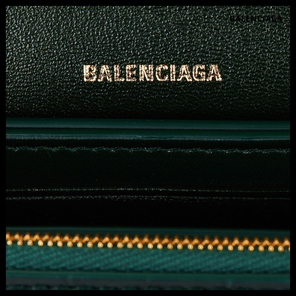 【BALENCIAGA】Crush XS Chain Bag Crocodile Embossed Green