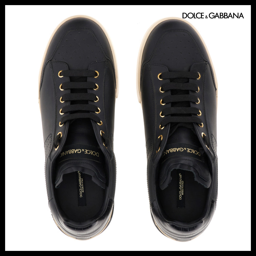 【Dolce & Gabbana】CALFSKIN NAPPA PORTOFINO SNEAKERS WITH