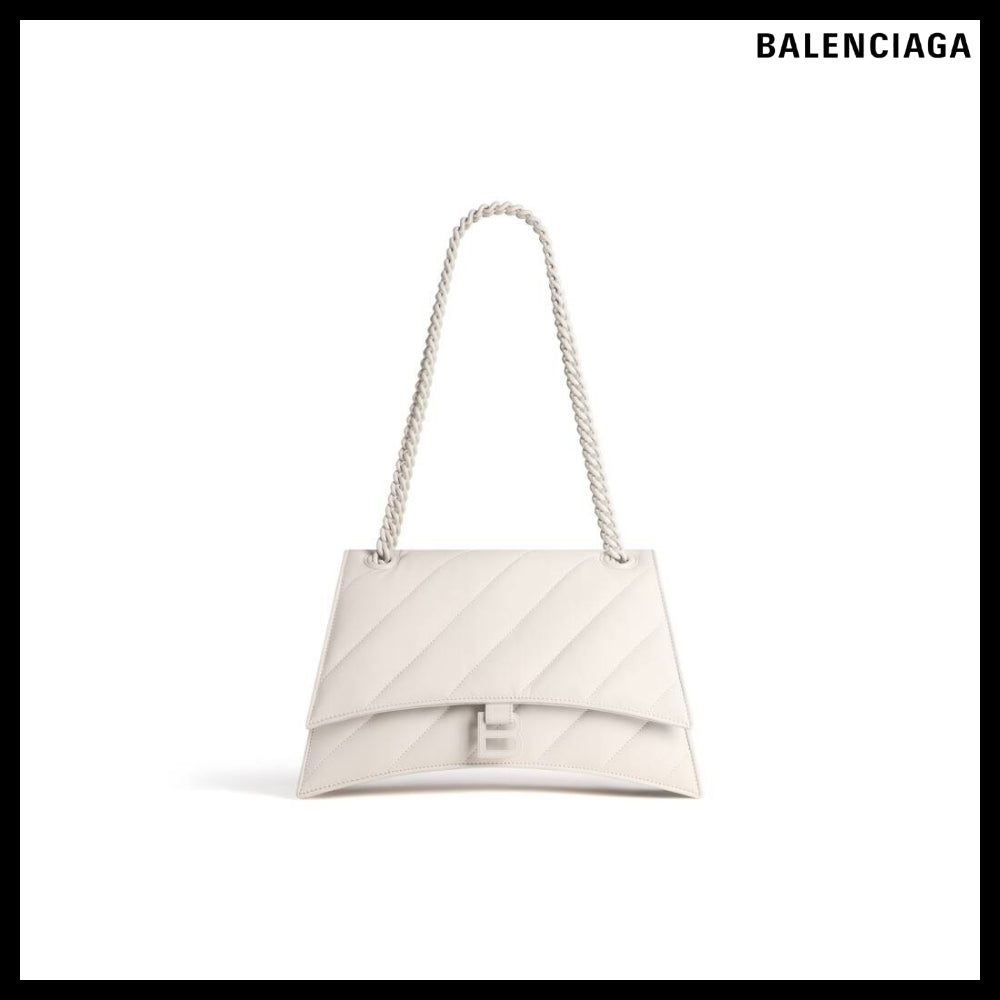 【BALENCIAGA】Women's Crush Medium Chain Bag Quilted inBeige