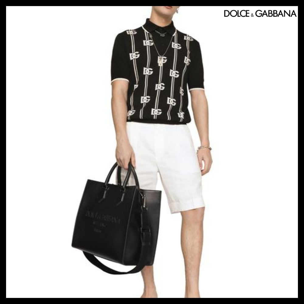 【Dolce&Gabbana】LARGE CALFSKIN SHOPPER WITH LOGO