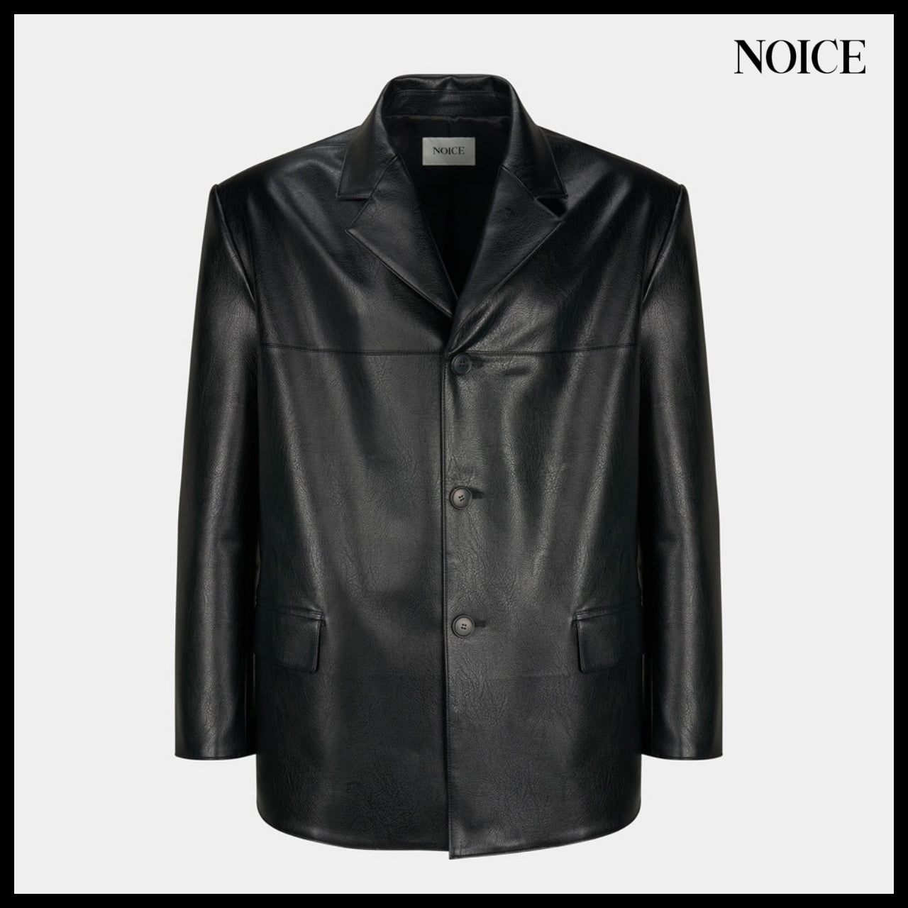 【NOICE】Oversize Belted Faux Leather Jacket