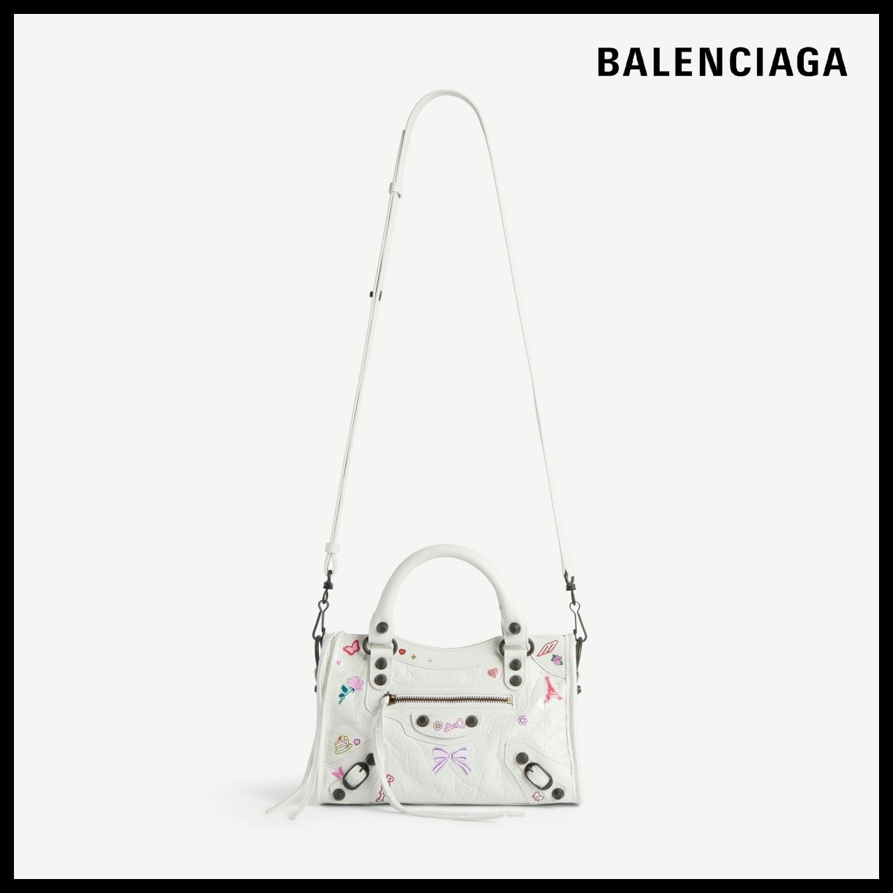 【BALENCIAGA】Le City Bag Mini White Multicolor
