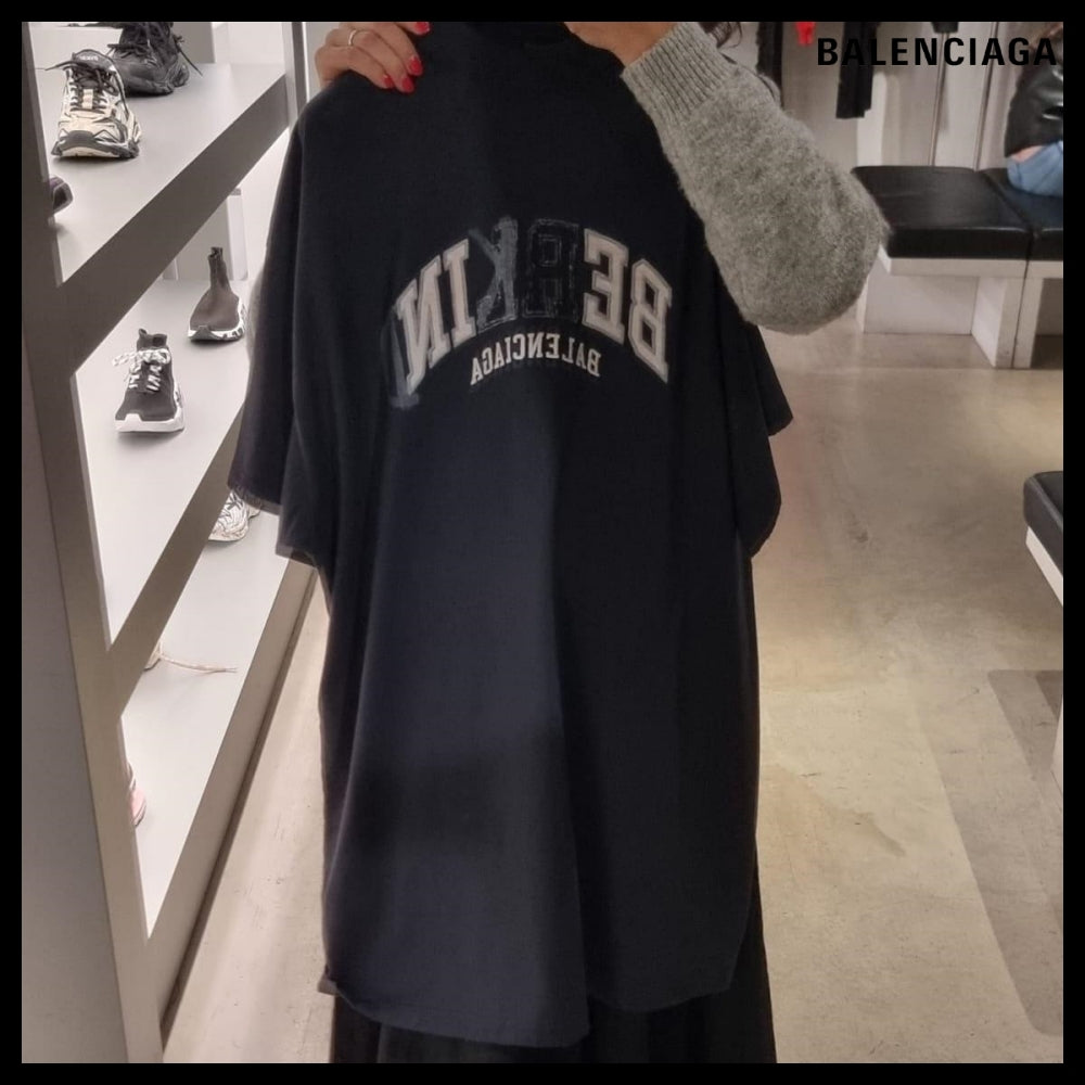 【BALENCIAGA】Oversized T-Shirt Faded Black White