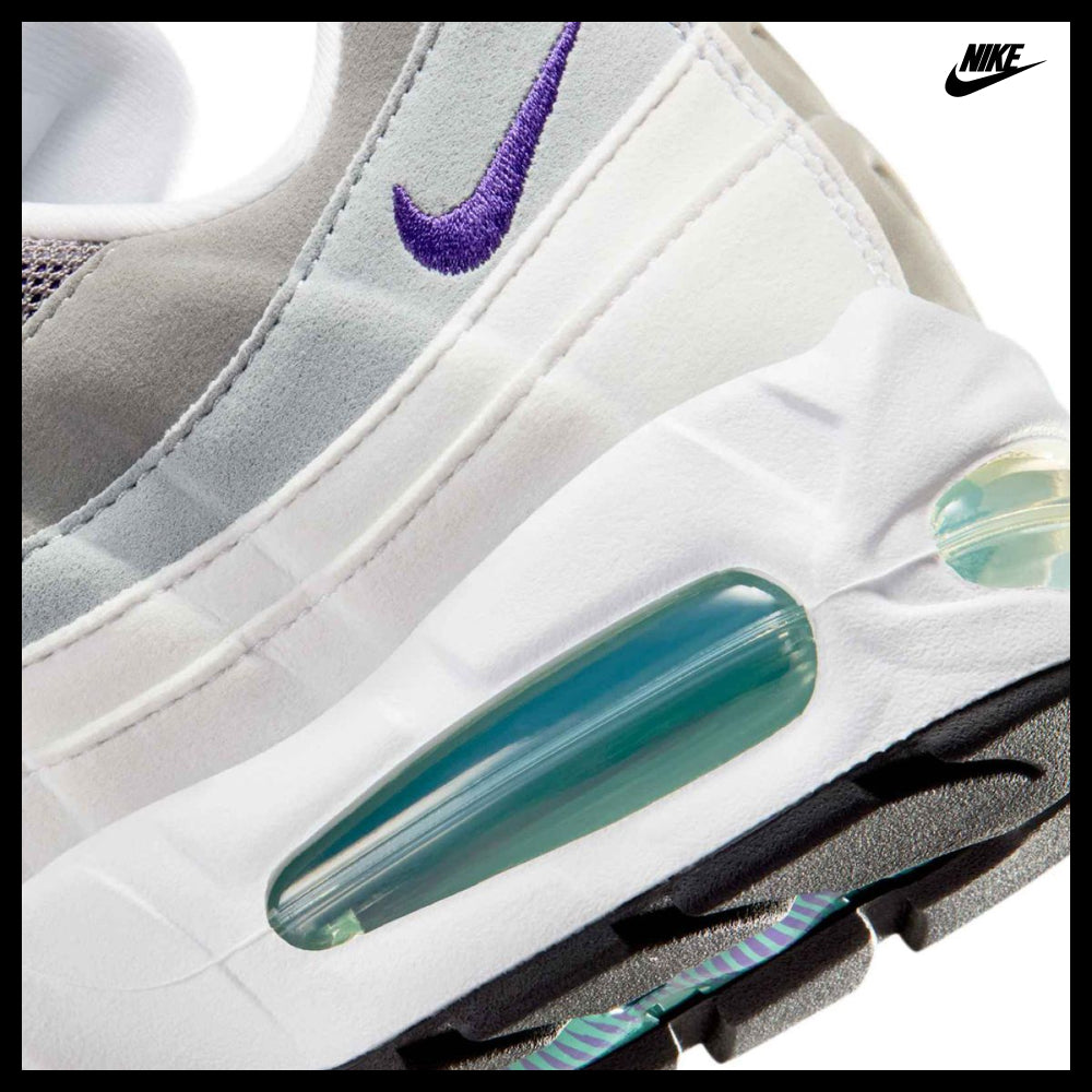 【NIKE】Air Max 95 Big Bubble W White Emerald Green Wolf