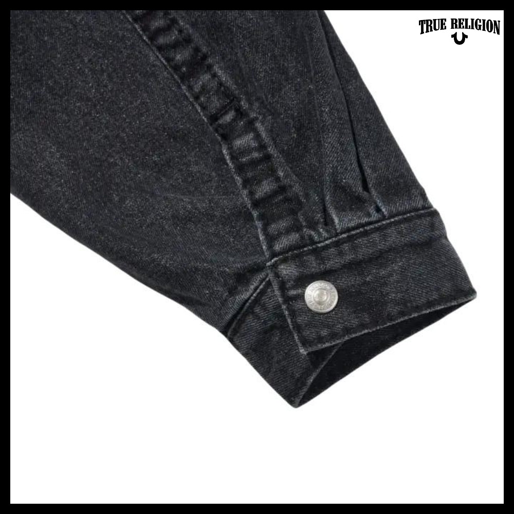 【TRUE RELIGION】Caution Cross Trucker jacket Black
