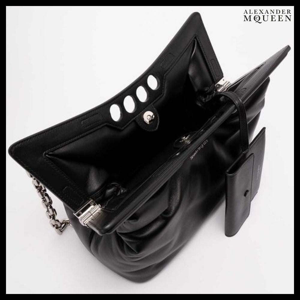 【Alexander Mcqueen】Puffy Peak Leather Crossbody Bag