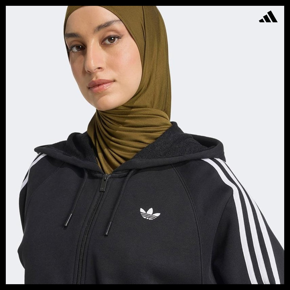 【adidas】Adicolor 3-Stripes Short Zip Hoodie