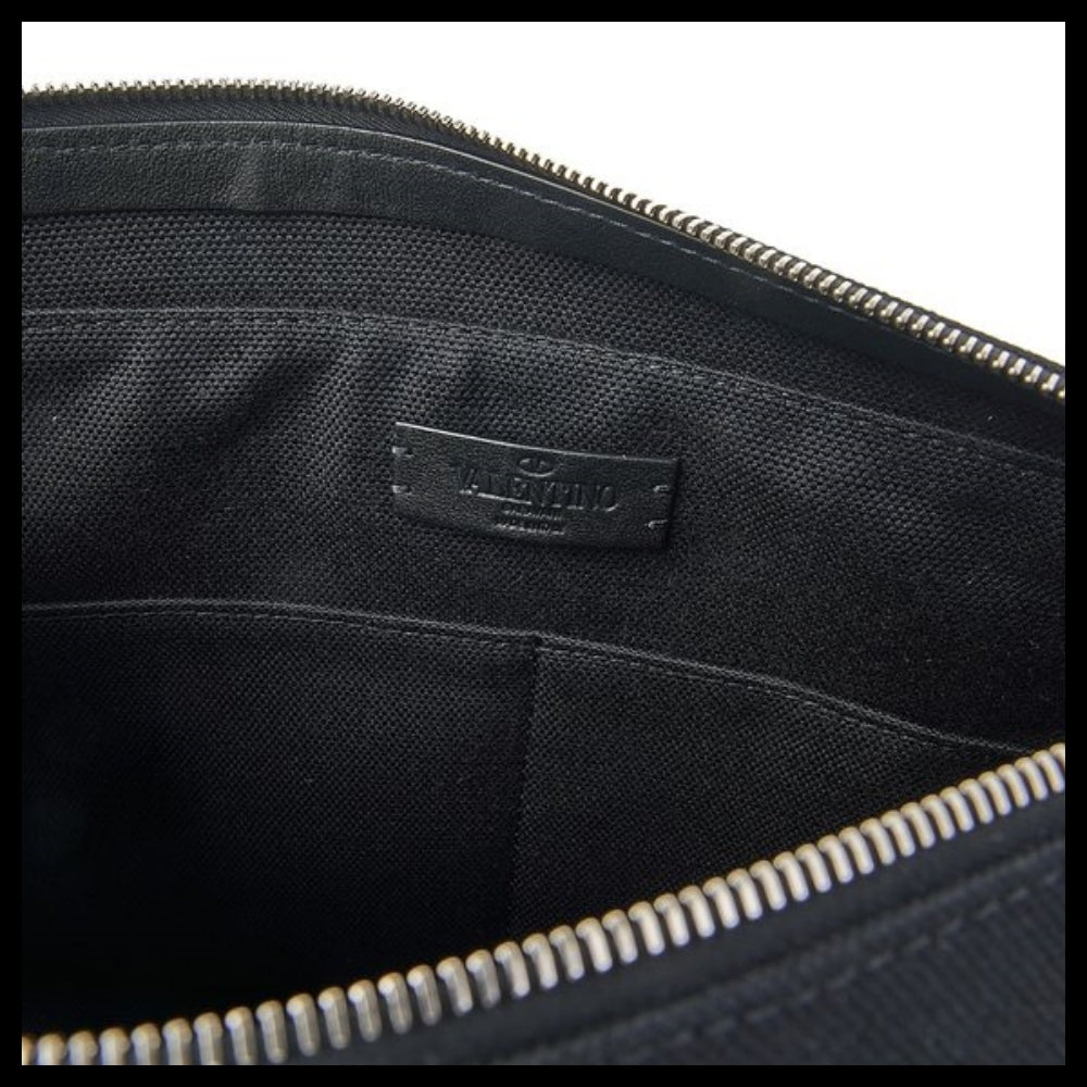 【VALENTINO】V Logo Fabric Shoulder Bag