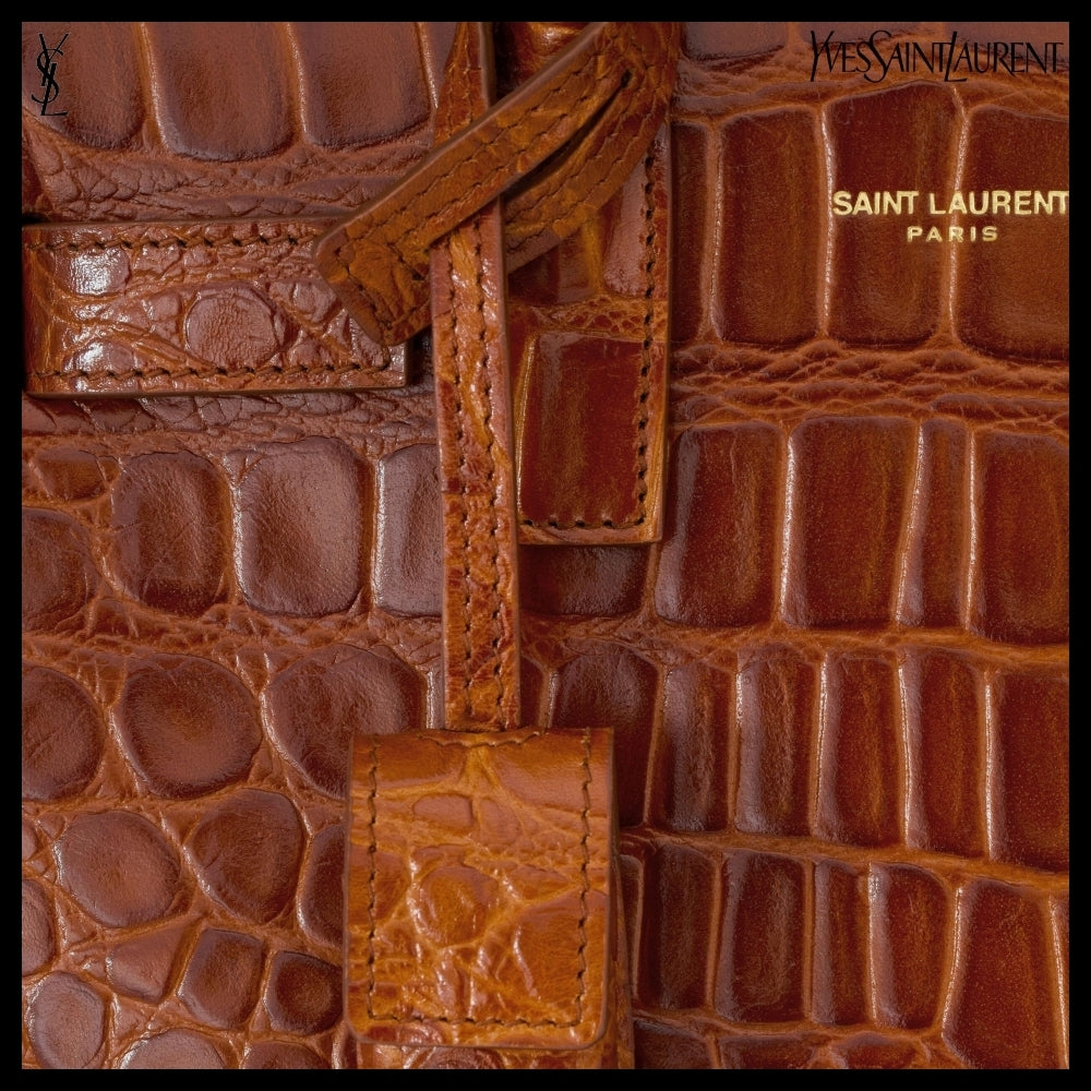【Saint Laurent】Embossed Crocodile Leather SAC DE JOUR Bag