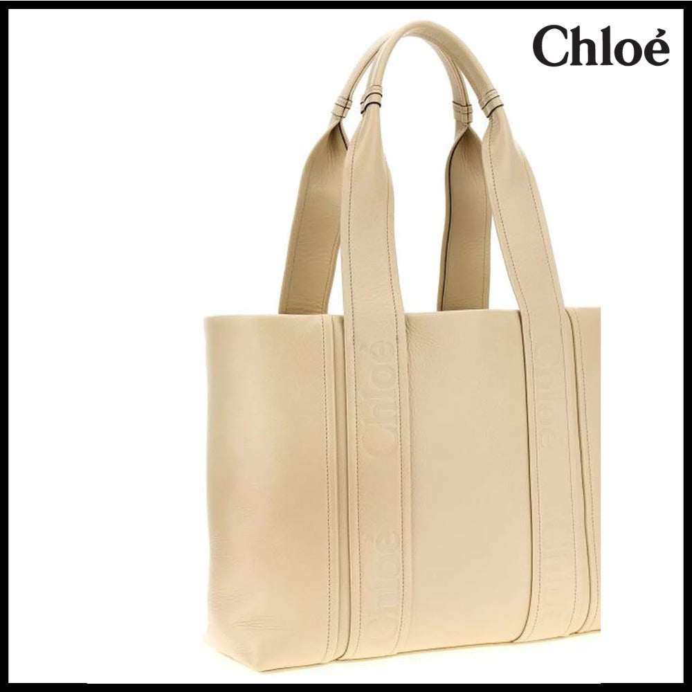 【Chloe】Woody Medium Tote Bag Sweet Beige