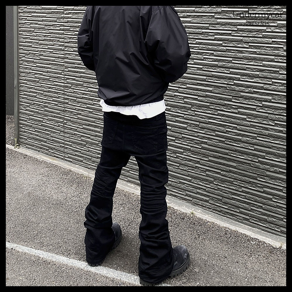 【Undermycar】Mu.30 Anti Fxxking Logo Play Stretch Flare Jeans