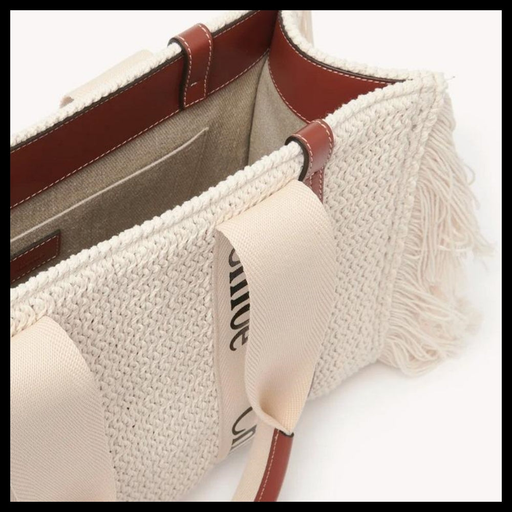 【Chloe】Woody Medium Tote Bag Sepia Brown Women