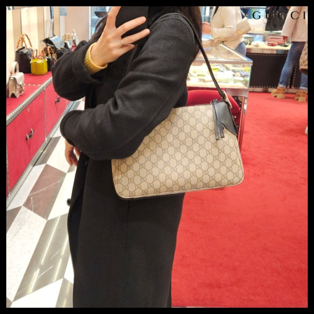 【GUCCI】GG emblem icon canvas medium shoulder bag