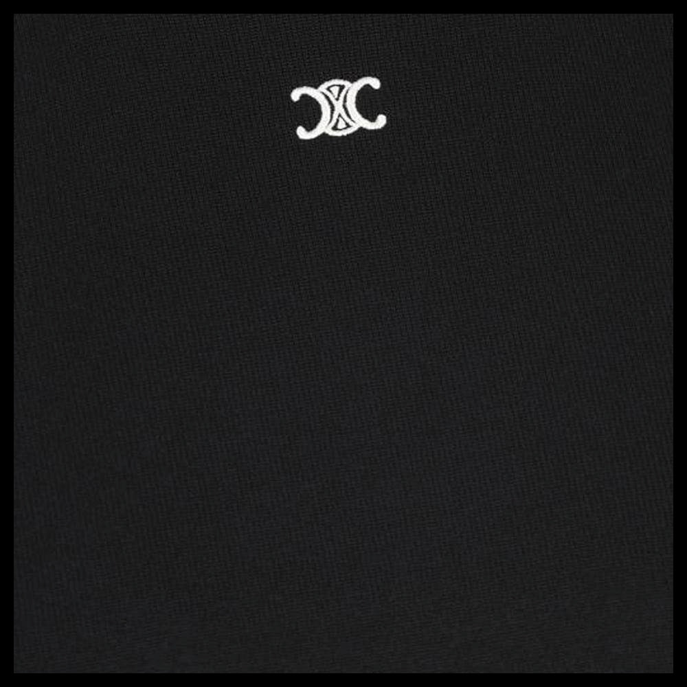 【CELINE】Triomphe Mini Logo Knit Vest Black Women
