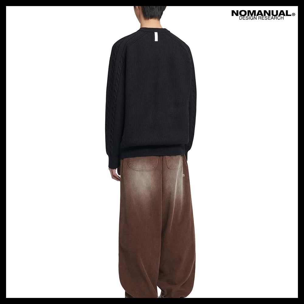 【NOMANUAL】Anomaly Knit Zip-Up Black