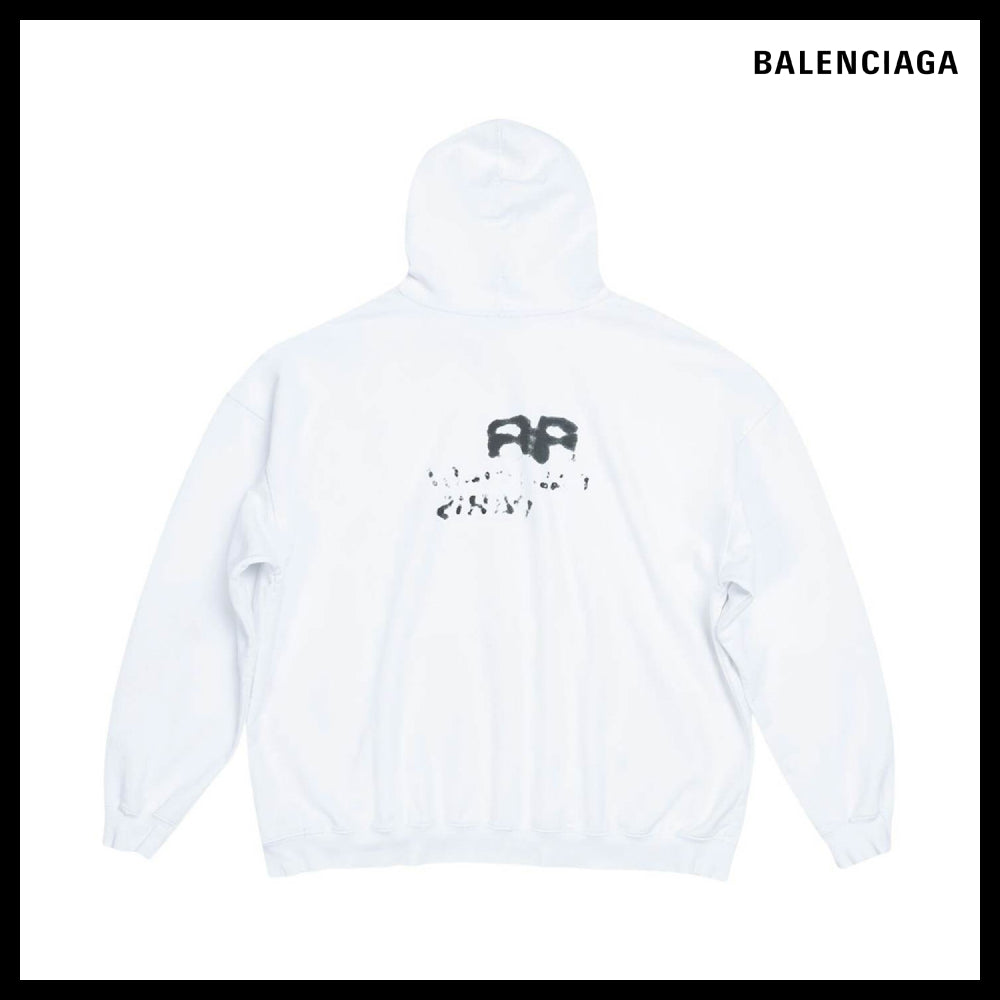 【BALENCIAGA】BB Icon Large Fit Hoodie White