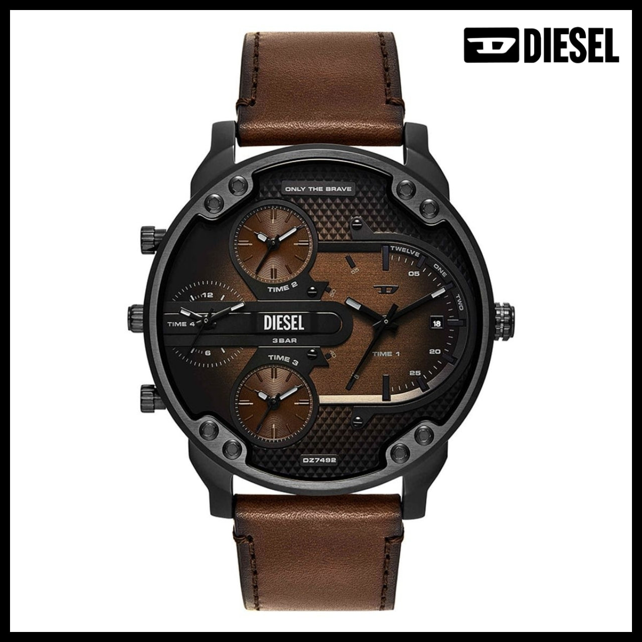 【DIESEL】Mr. Daddy Slim Chronograph Men’s Leather Watch