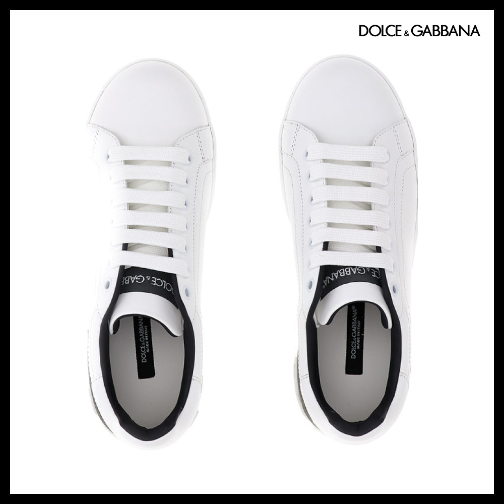 【Dolce & Gabbana】LEATHER SNEAKERS WHITE