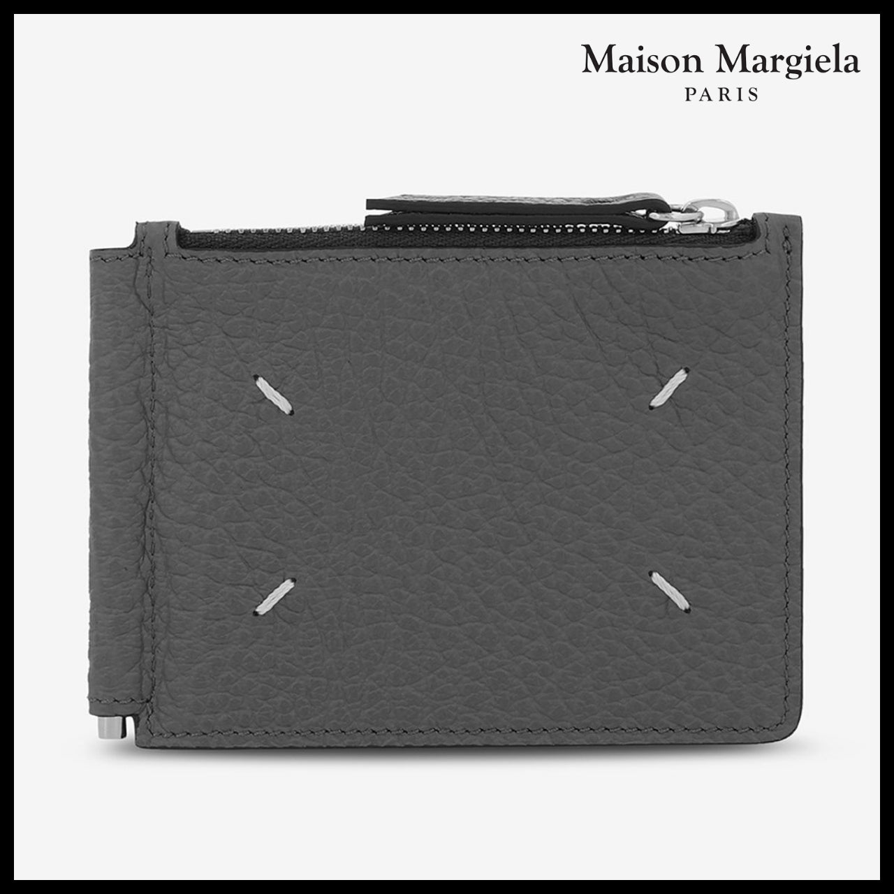 【Maison Margiela】Four Stitches Slim Two Pin Wallet Grey