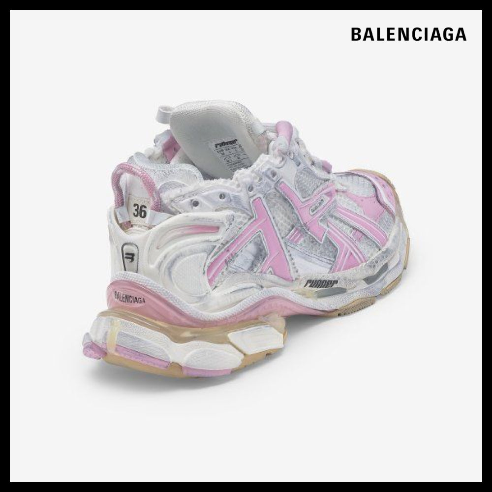 【BALENCIAGA】Women's Runner Sneakers White:Pink