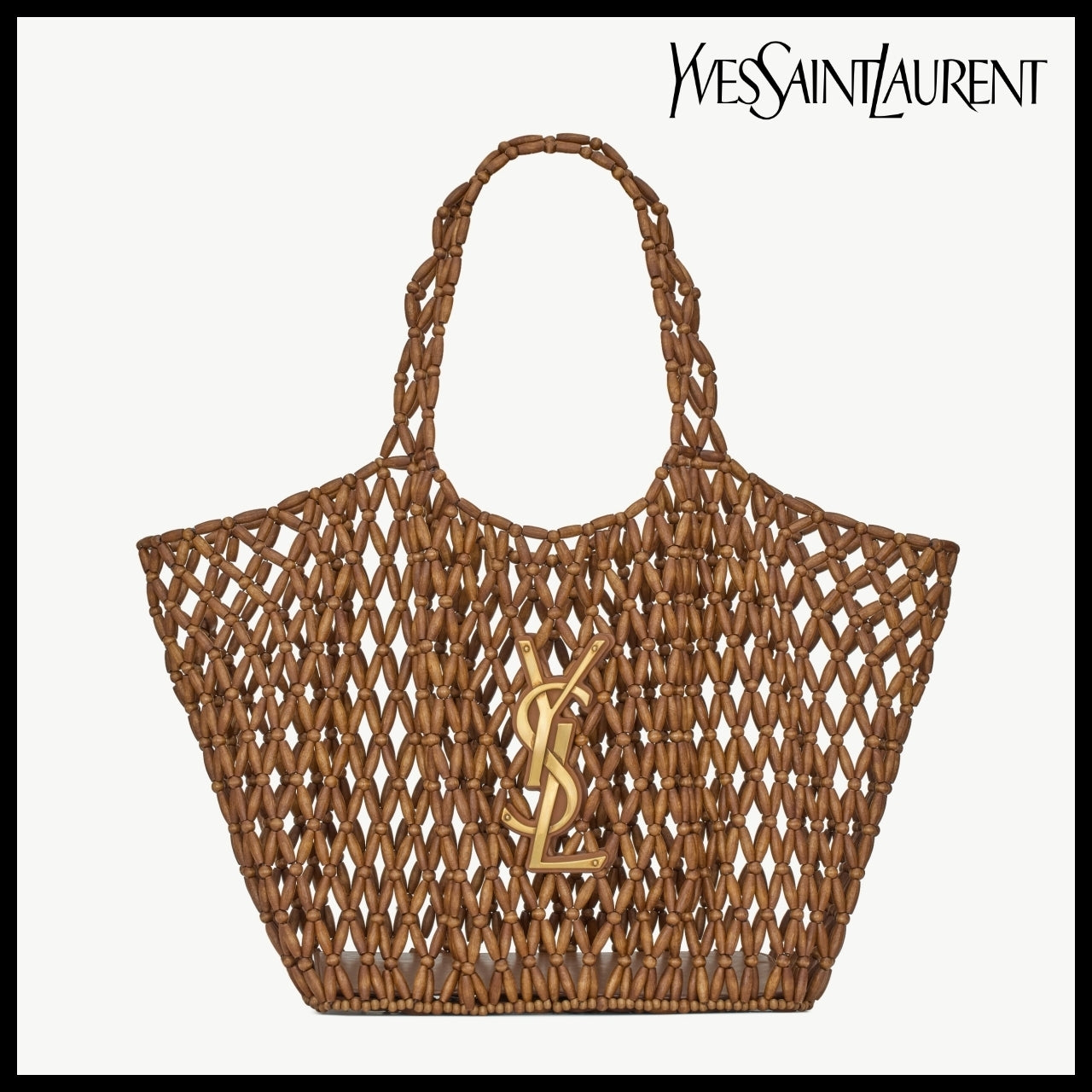 【Saint Laurent】Wood Beads ICARE Medium Bag