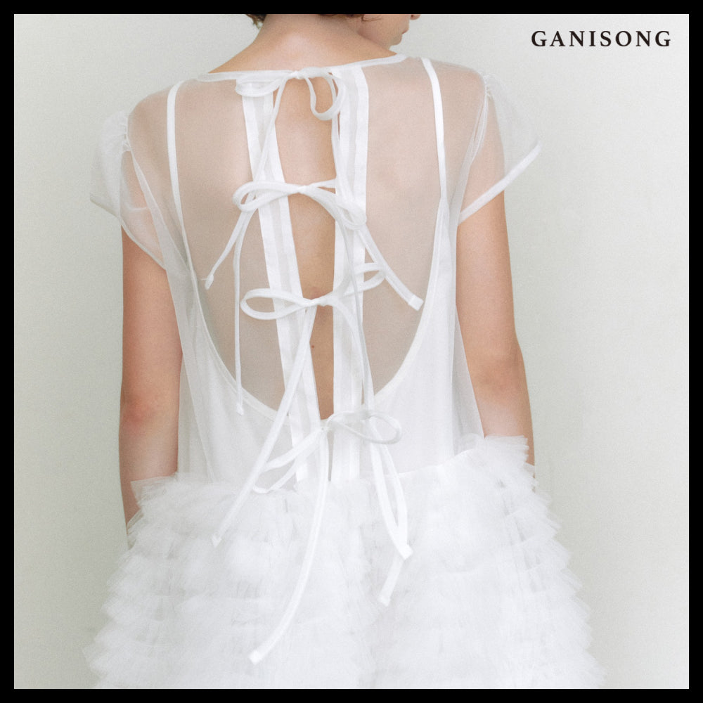 【GANISONG】Bridal Cakewalk Dress White