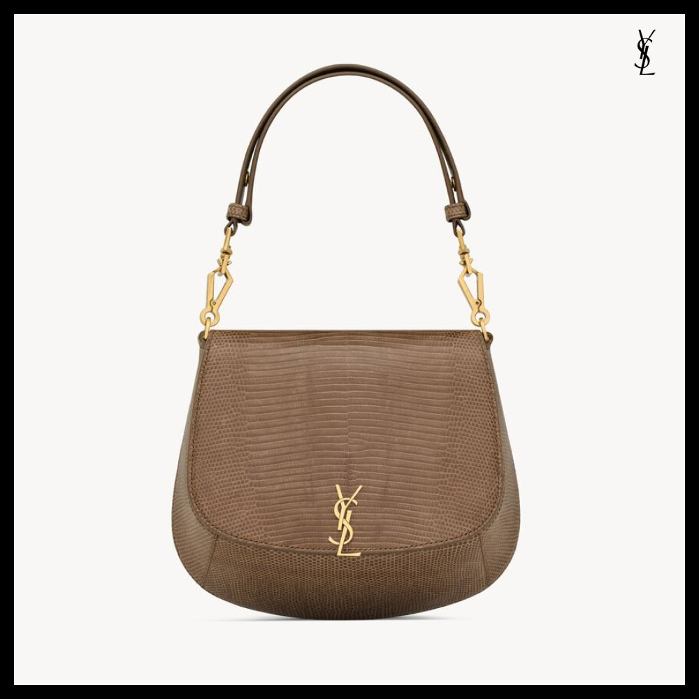 【Saint Laurent】Mini Lizard Leather VOLTAIRE Top Handle Bag