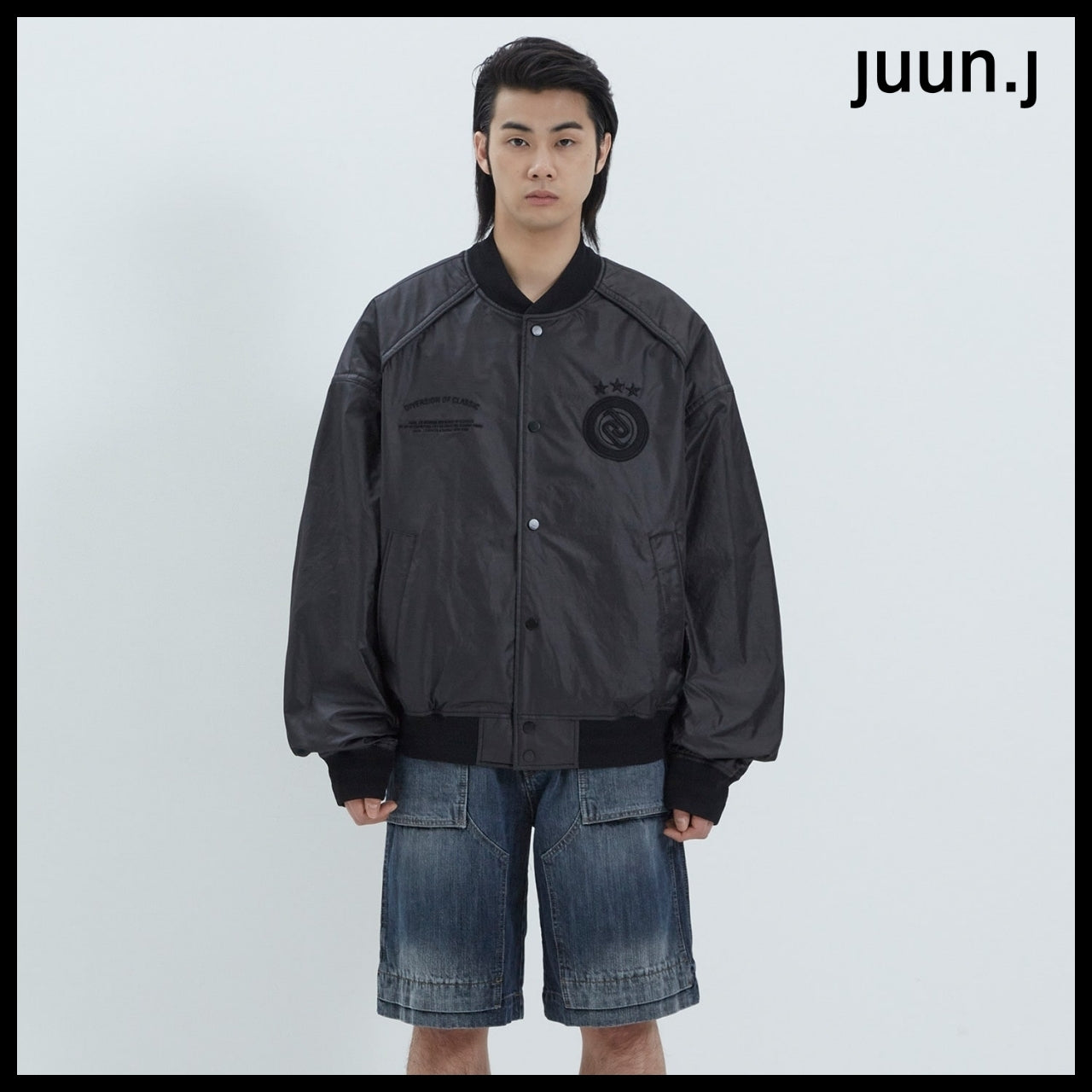 【JUUN.J】CORE Archive Football Varsity Jumper Black