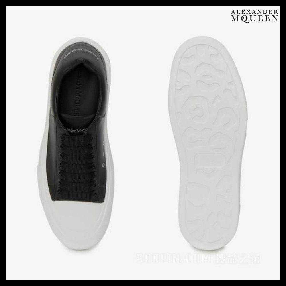 【Alexander Mcqueen】DECK Lace-up Canvas Shoes Black White