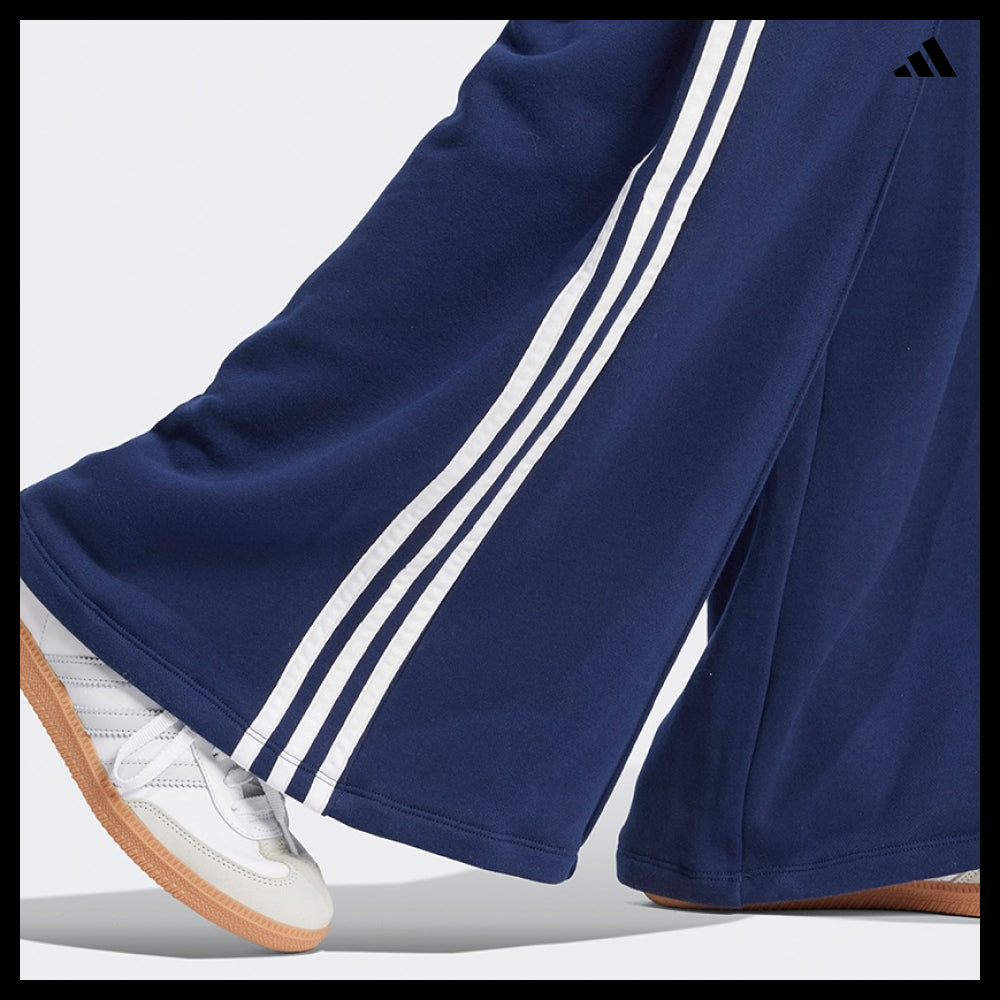 【adidas】3-Stripes Loose French Terry Wide Leg Pants JC5765
