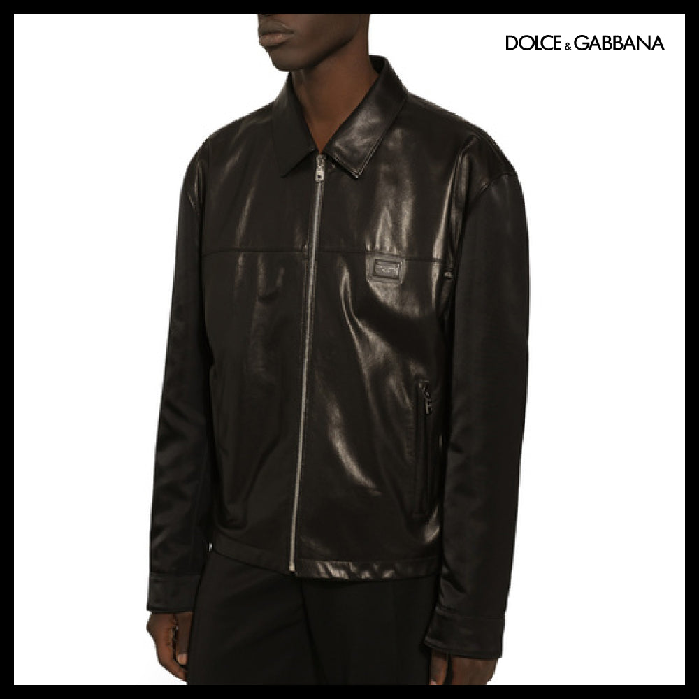 【Dolce & Gabbana】FABRIC AND LEATHER JACKET