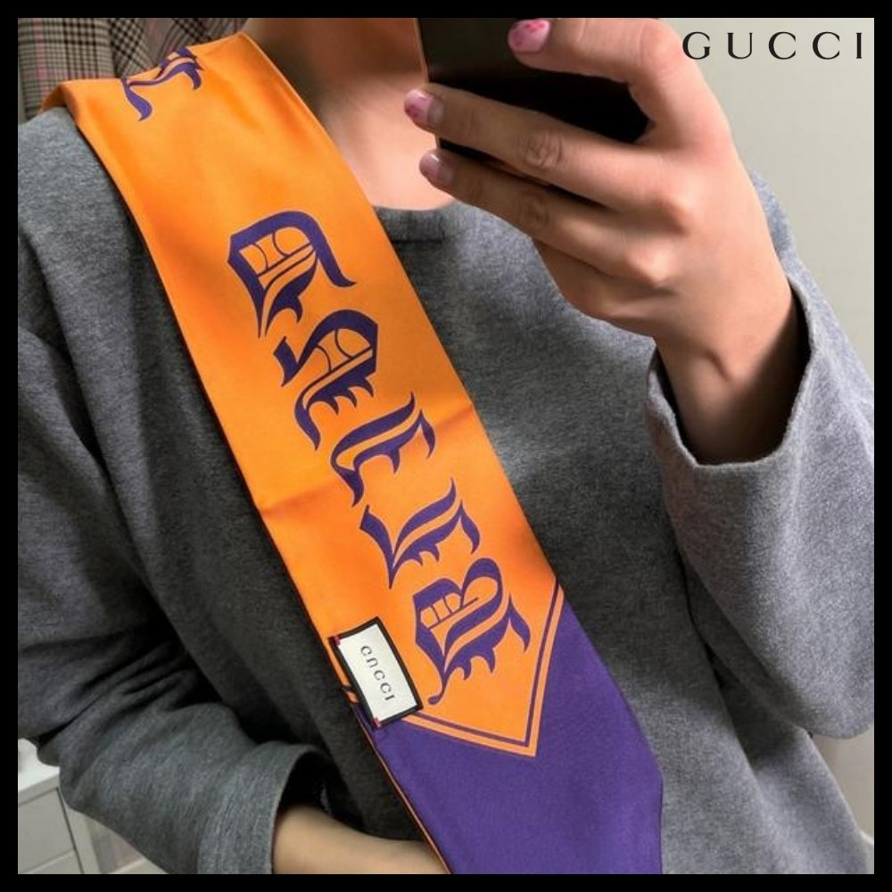 GUCCI Blind For Love Twilly Scarf Purple